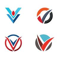 four different logos for v vector