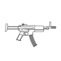 Machine gun icon in outline style isolated on white background. Weapon symbol stock illustration. vector