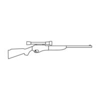 Sniper rifle icon in outline style isolated on white background. Hunting symbol stock illustration. vector