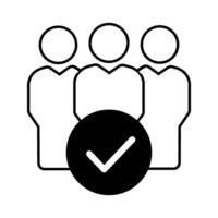 People with check mark icon, illustration. Flat design style. vector