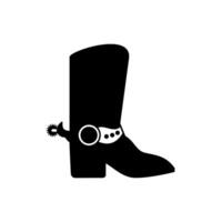 Cowboy boot silhouette isolated on white background. Cowboy boot icon vector