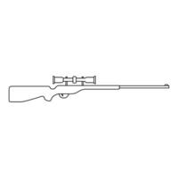 Sniper rifle icon. Outline illustration of sniper rifle icon for web vector
