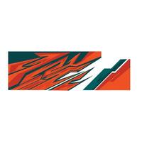 car body livery decal design with sharp line pattern, green and orange color combination vector