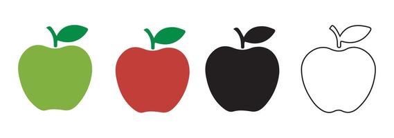 set of apples, apple icon vector