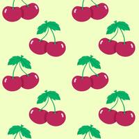 Seamless pattern with cherries on a light background vector