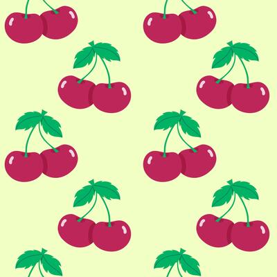 Seamless pattern with cherries on a light background