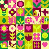 Geometric spring seamless pattern. vector