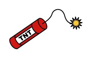 Flat design ignited TNT icon. vector