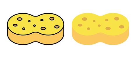 Cleaning sponge icon set. vector