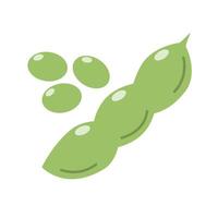 Flat design edamame and edamame beans icon. vector