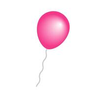 Floating pink balloon icon. vector