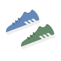 Blue sneaker and green Sneaker icon. vector