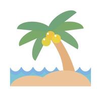 Beach and palm tree icon. vector