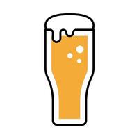 Beer in beer glass icon. vector