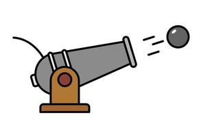 Cannon firing icon. Cannon attack icon. vector