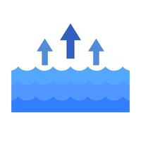 Flat design high tide icon. vector