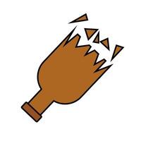 Broken bottle and splinters icon vector