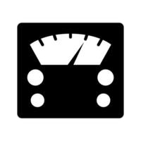 Analog weight scale silhouette icon. vector