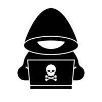 Silhouette of hacker in hooded sweatshirt. vector