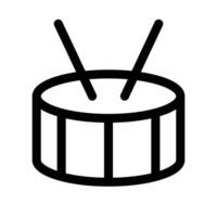 Simple drum and drumsticks icon. vector