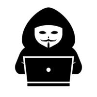 Anonymous hacker silhouette icon. vector