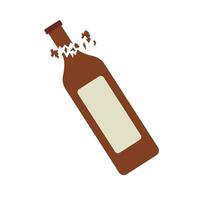 Flat design broken bottle icon. vector
