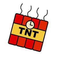 TNT bomb with countdown timer icon. vector