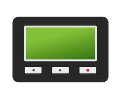 Retro pager with green display. vector