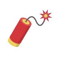 Flat design ignited dynamite icon. vector