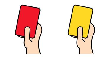 Red card and yellow card icon set. vector