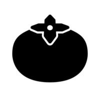 Simple persimmon silhouette icon. vector