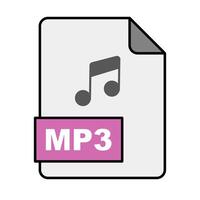 Flat design MP3 file icon. vector