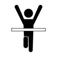 Runner Crossing Finish Line with Victory Pose. vector