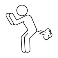 Simple farting person icon. vector