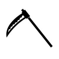 Simple scythe silhouette icon. vector