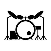 Drum set silhouette icon. vector