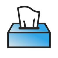 Blue gradient tissue box icon. vector