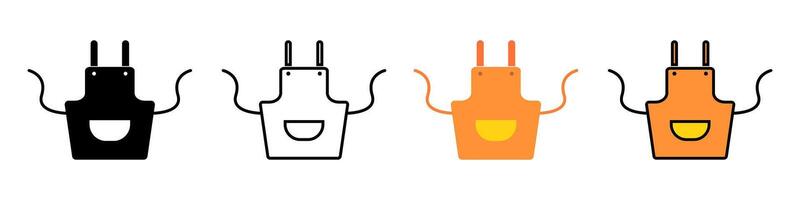 Various apron icon set. vector