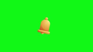 bell animation on green screen background, animated notification bell icon suitable for notifications, reminder icons, explainer motion graphics video