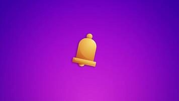 ringing bell animation with flat design style, animated yellow bell icon perfect for motion graphics about alarms, notifications, alerts, and timers. video