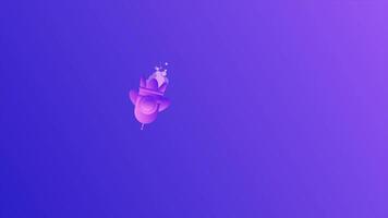 flying rocket animation with monochrome purple color style and gradient background, animated rocket path suitable for space exploration, astronaut, galaxy background video