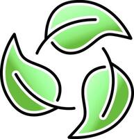 Biodegradable recyclable ecology icon. Rotation recycle leaf logo design. Green leaf arrow triangle symbol. vector