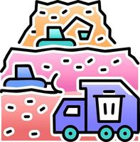 Garbage Mountain Icon. Landfills Symbol. vector