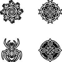 Pack of Mystical Symbols Glyph Style Icons vector