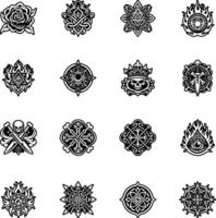Bundle of Demonic Symbols Glyph Icons vector