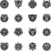 Collection of Esoteric Symbols Glyph Icons vector