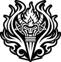 A filled style icon of devil fire symbol vector