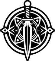 A solid style of dagger symbol vector