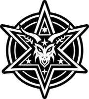 A solid style icon of baphomet star symbol vector