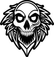 A glyph style icon of crow skull tattoo vector